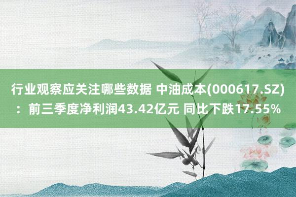 行业观察应关注哪些数据 中油成本(000617.SZ)：前三季度净利润43.42亿元 同比下跌17.55%