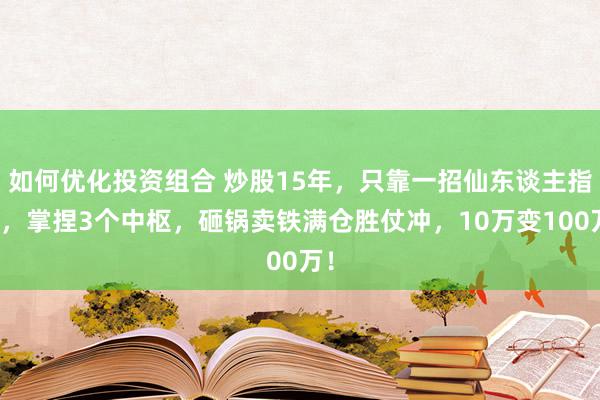 如何优化投资组合 炒股15年，只靠一招仙东谈主指路，掌捏3个中枢，砸锅卖铁满仓胜仗冲，10万变100万！