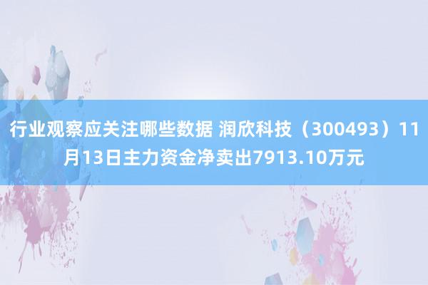 行业观察应关注哪些数据 润欣科技（300493）11月13日主力资金净卖出7913.10万元