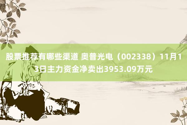 股票推荐有哪些渠道 奥普光电（002338）11月13日主力资金净卖出3953.09万元