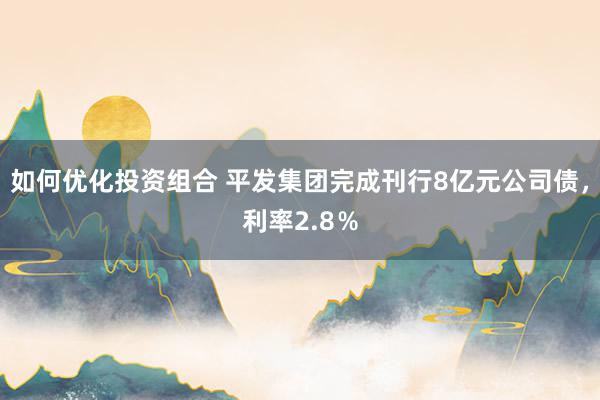 如何优化投资组合 平发集团完成刊行8亿元公司债，利率2.8％