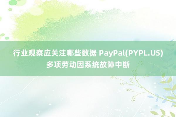 行业观察应关注哪些数据 PayPal(PYPL.US)多项劳动因系统故障中断