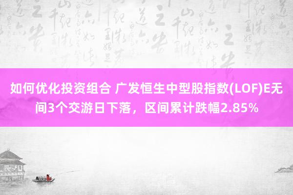 如何优化投资组合 广发恒生中型股指数(LOF)E无间3个交游日下落，区间累计跌幅2.85%