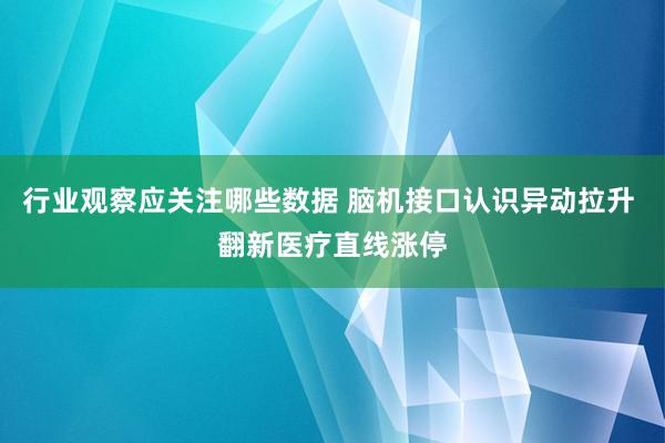 行业观察应关注哪些数据 脑机接口认识异动拉升 翻新医疗直线涨停