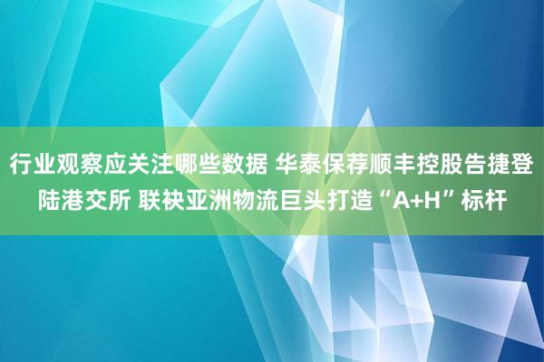 行业观察应关注哪些数据 华泰保荐顺丰控股告捷登陆港交所 联袂亚洲物流巨头打造“A+H”标杆