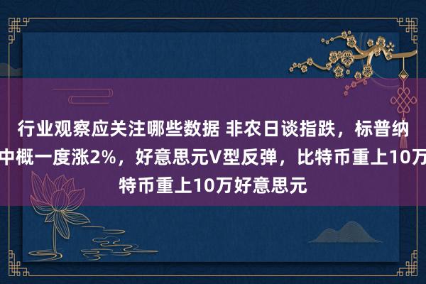 行业观察应关注哪些数据 非农日谈指跌，标普纳指新高，中概一度涨2%，好意思元V型反弹，比特币重上10万好意思元