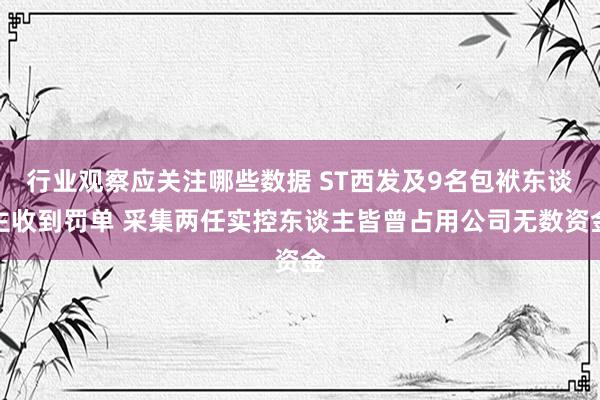 行业观察应关注哪些数据 ST西发及9名包袱东谈主收到罚单 采集两任实控东谈主皆曾占用公司无数资金