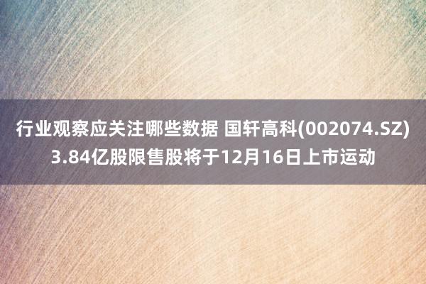 行业观察应关注哪些数据 国轩高科(002074.SZ)3.84亿股限售股将于12月16日上市运动