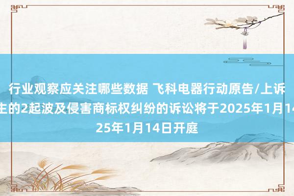 行业观察应关注哪些数据 飞科电器行动原告/上诉东说念主的2起波及侵害商标权纠纷的诉讼将于2025年1月14日开庭