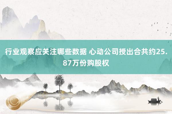 行业观察应关注哪些数据 心动公司授出合共约25.87万份购股权