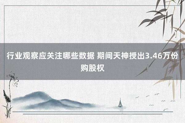 行业观察应关注哪些数据 期间天神授出3.46万份购股权