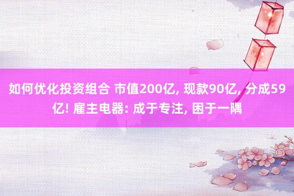 如何优化投资组合 市值200亿, 现款90亿, 分成59亿! 雇主电器: 成于专注, 困于一隅