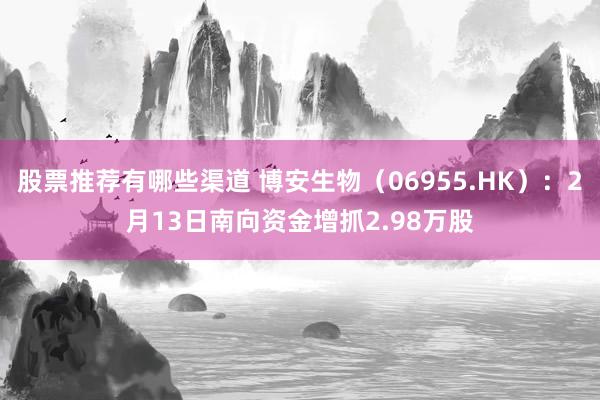 股票推荐有哪些渠道 博安生物（06955.HK）：2月13日南向资金增抓2.98万股