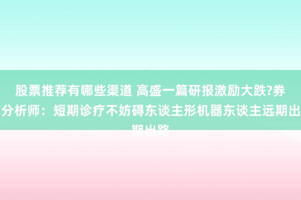 股票推荐有哪些渠道 高盛一篇研报激励大跌?券商分析师：短期诊疗不妨碍东谈主形机器东谈主远期出路