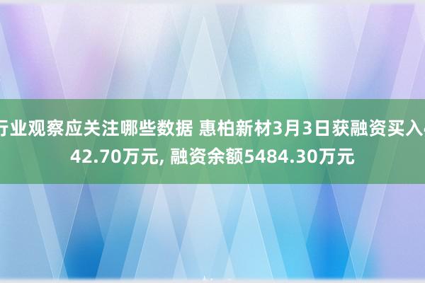 行业观察应关注哪些数据 惠柏新材3月3日获融资买入442.70万元, 融资余额5484.30万元