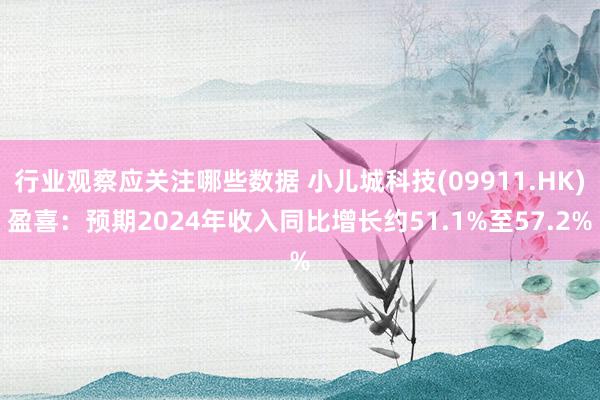 行业观察应关注哪些数据 小儿城科技(09911.HK)盈喜：预期2024年收入同比增长约51.1%至57.2%