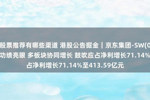 股票推荐有哪些渠道 港股公告掘金｜京东集团-SW(09618)2024年功绩亮眼 多板块协同增长 鼓吹应占净利增长71.14%至413.59亿元