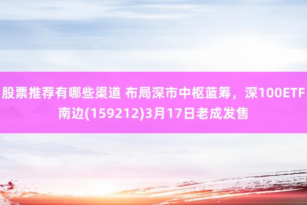 股票推荐有哪些渠道 布局深市中枢蓝筹，深100ETF南边(159212)3月17日老成发售