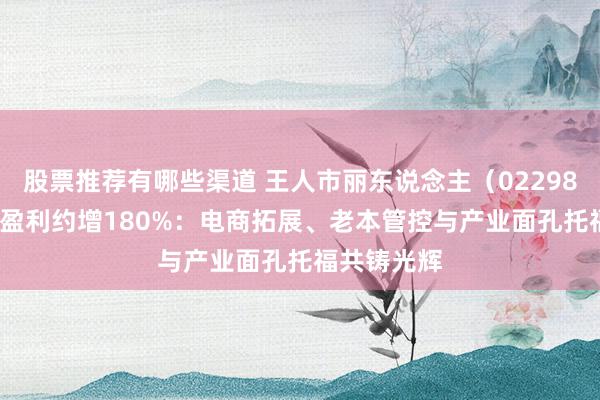 股票推荐有哪些渠道 王人市丽东说念主（02298）2024年盈利约增180%：电商拓展、老本管控与产业面孔托福共铸光辉