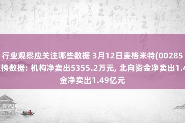 行业观察应关注哪些数据 3月12日麦格米特(002851)龙虎榜数据: 机构净卖出5355.2万元, 北向资金净卖出1.49亿元