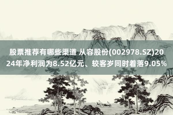 股票推荐有哪些渠道 从容股份(002978.SZ)2024年净利润为8.52亿元、较客岁同时着落9.05%