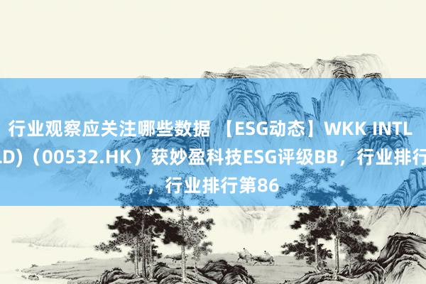 行业观察应关注哪些数据 【ESG动态】WKK INTL (HOLD)（00532.HK）获妙盈科技ESG评级BB，行业排行第86